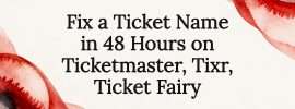 Decorative ticket name change title card