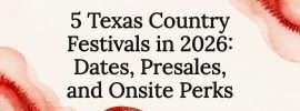 Decorative Texas festival title card illustration