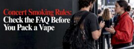Concert-goer asks venue staff about vape rules