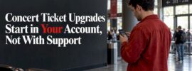 Concertgoer checking a ticket account