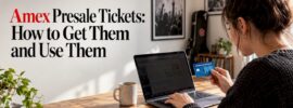 Fan paying for concert tickets with an Amex card